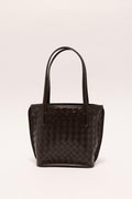 Celina Weave Tote Dark Brown